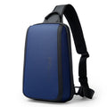 Blue Oxford cloth men's chest bag with double shoulder straps
