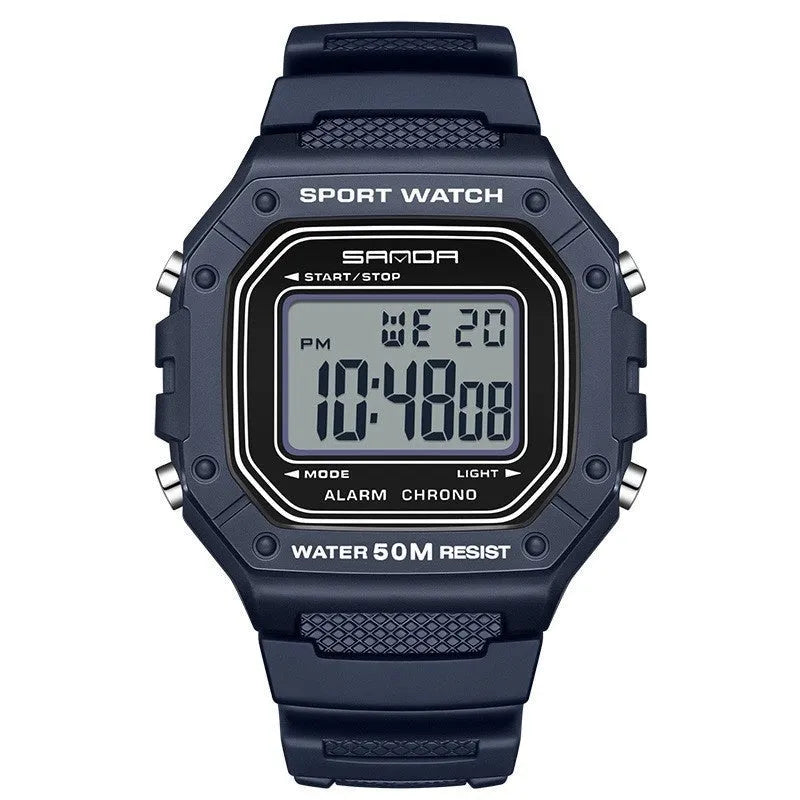 Youth electronic waterproof watch for swimming with alarm clock function in multiple colour options