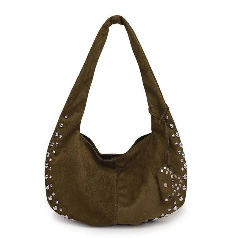 Soft plush retro style strapless tote handbag for women shown in multiple colours.