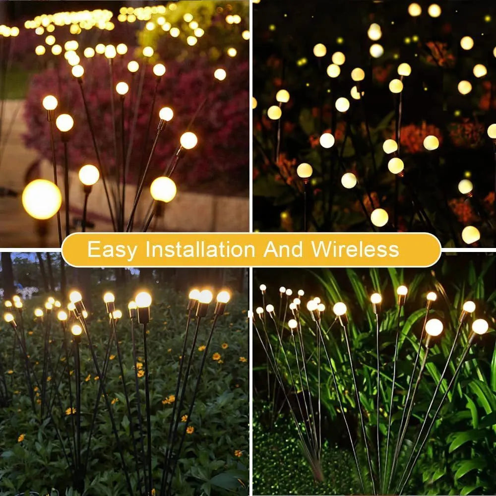 LED firefly ground plug-in lamp with 1W light, 600mAh battery and ground spike