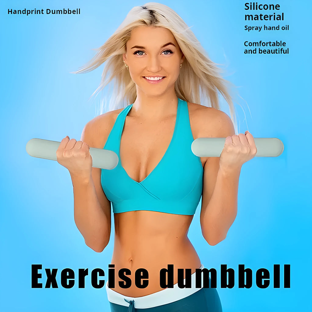 A silicone-edged, non-slip hand-drawn yoga dumbbell stick in various colours and weights.