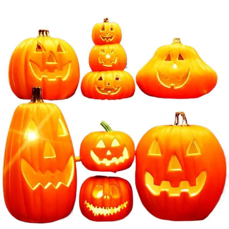 Plastic pumpkin lamp prop 30x28x26cm hollow out luminous European style Halloween decoration