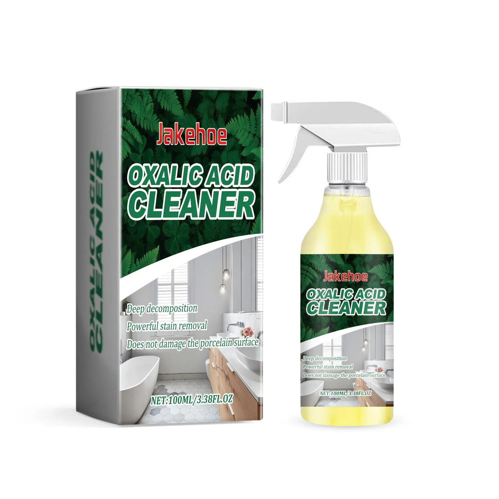 100ml oxalic acid toilet cleaner in a bottle with 9.3 by 11.8cm dimensions for stain decontamination