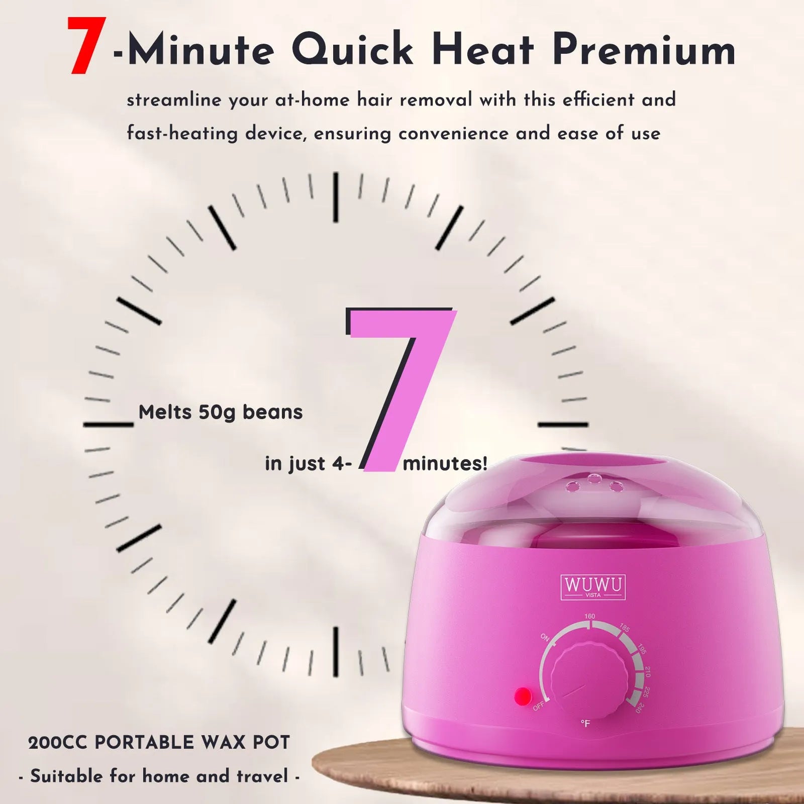 27-piece hair removal wax kit with electric warmer, four coloured wax pots, and applicator sticks.