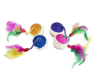 Sisal ball cat toy made of paper, 20x4.5cm, for teeth grinding and claw sharpening, random colour