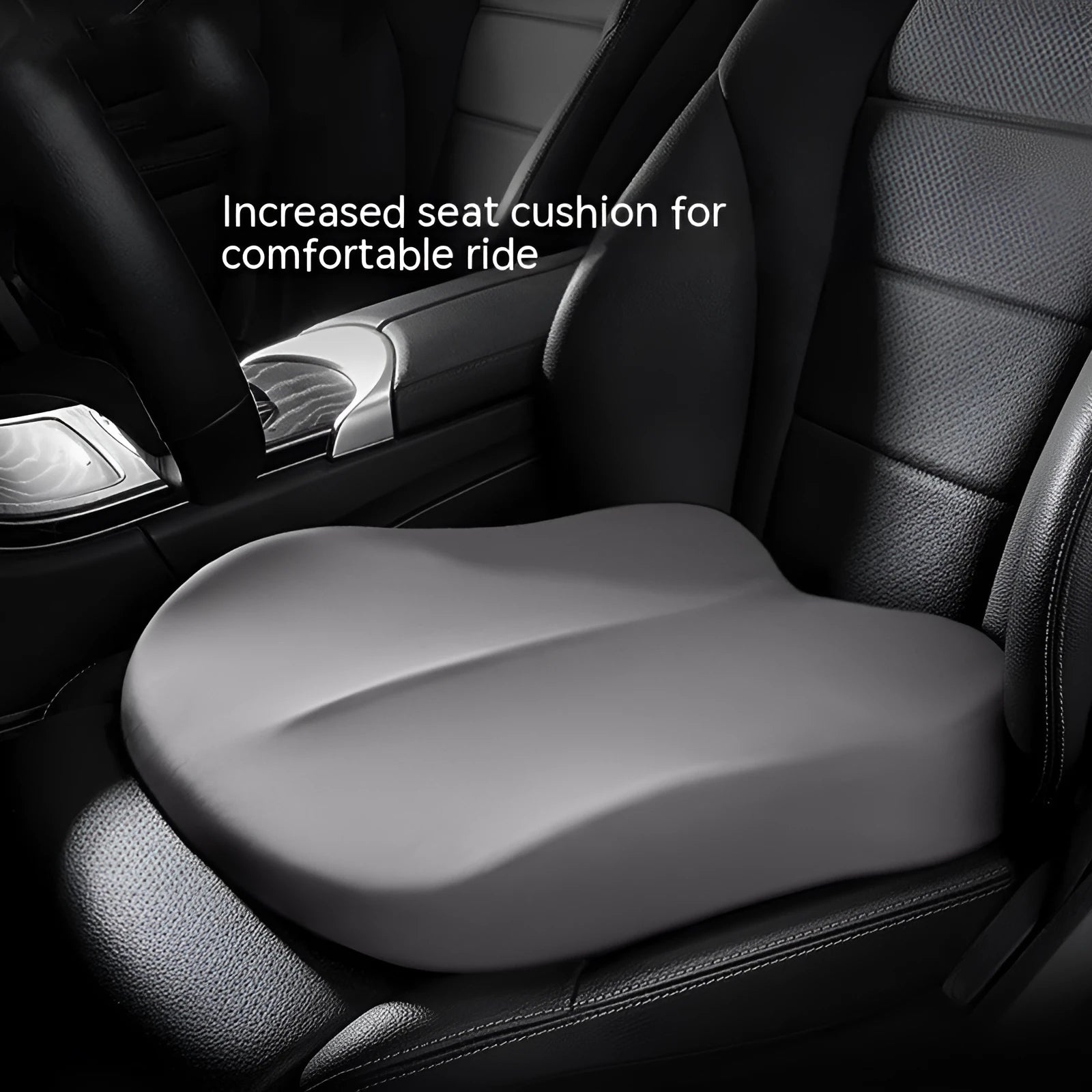 Car heightening seat cushion in Ice Silk fabric measuring 41x41x10cm