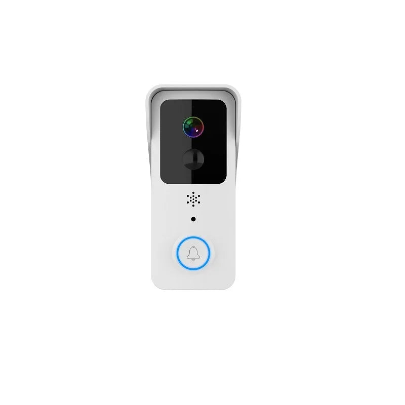 Black or white smart visual doorbell with waterproof intercom and HD camera.