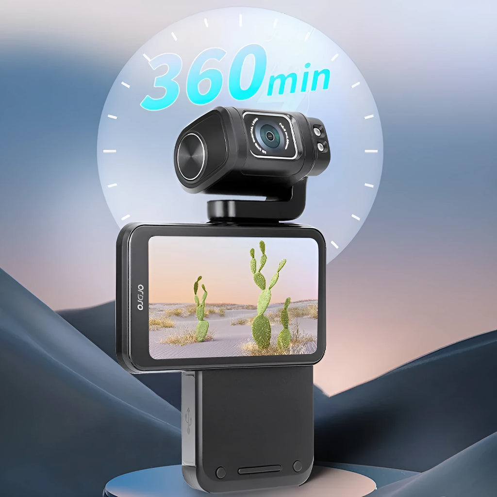 M3 pocket camera black with 180 degree flip screen open showing 3.5 inch LCD touchscreen