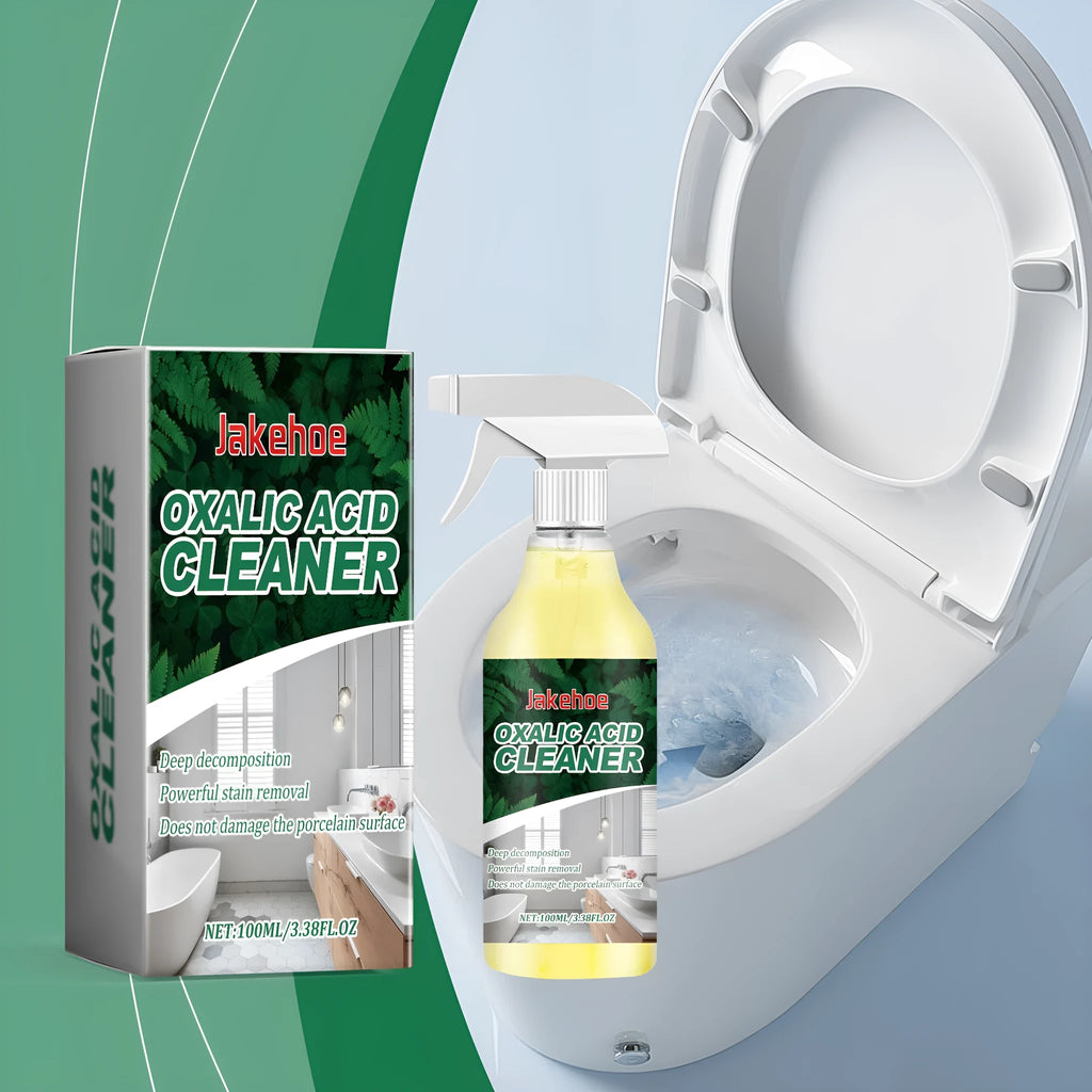 100ml oxalic acid toilet cleaner in a bottle with 9.3 by 11.8cm dimensions for stain decontamination