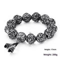 Titanium steel cast unisex bracelet with engraved text in 13mm width on plain background