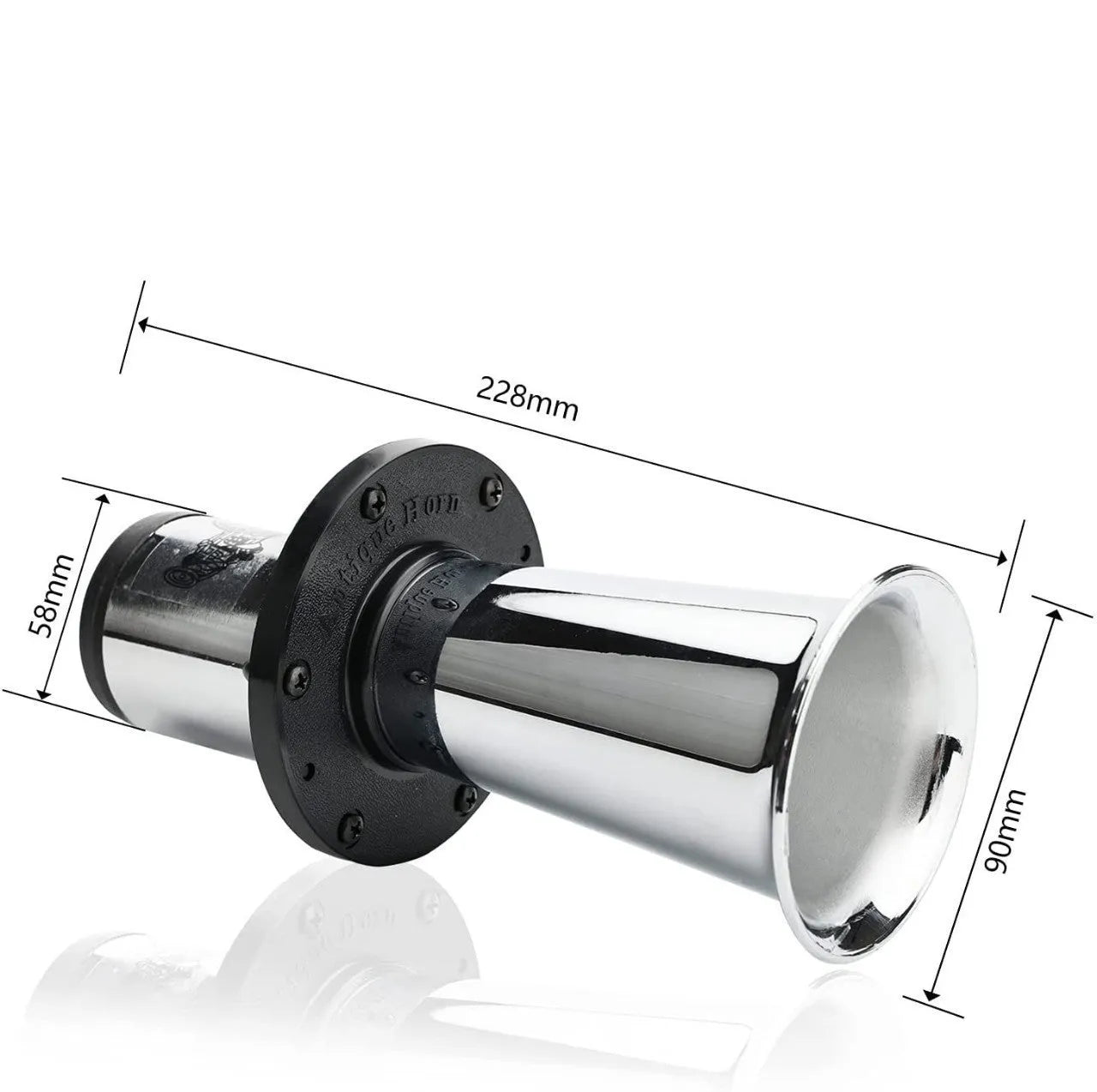 Silver 12v black high sound modified car horn for universal vehicle fit