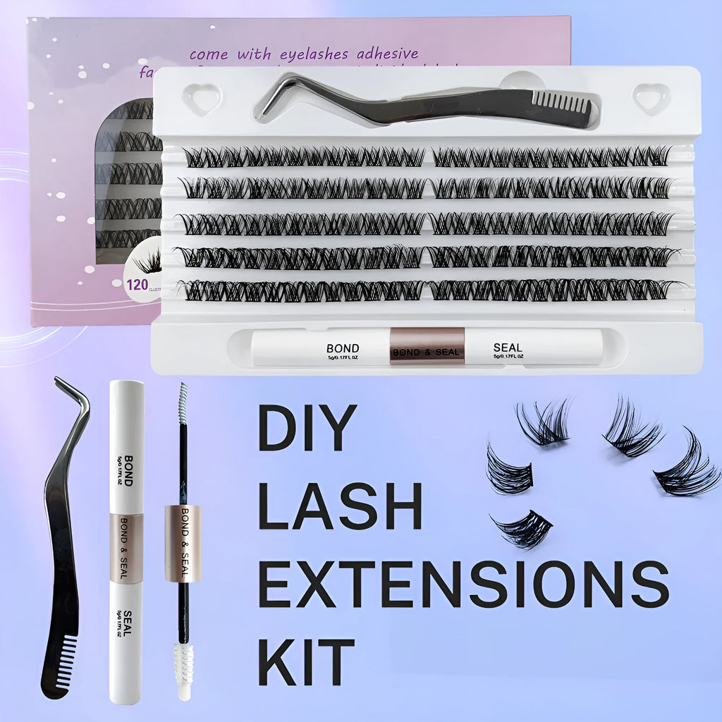 Self-grafting single cluster eyelash set in high imitation material, 20 cm length, with multiple cluster formats