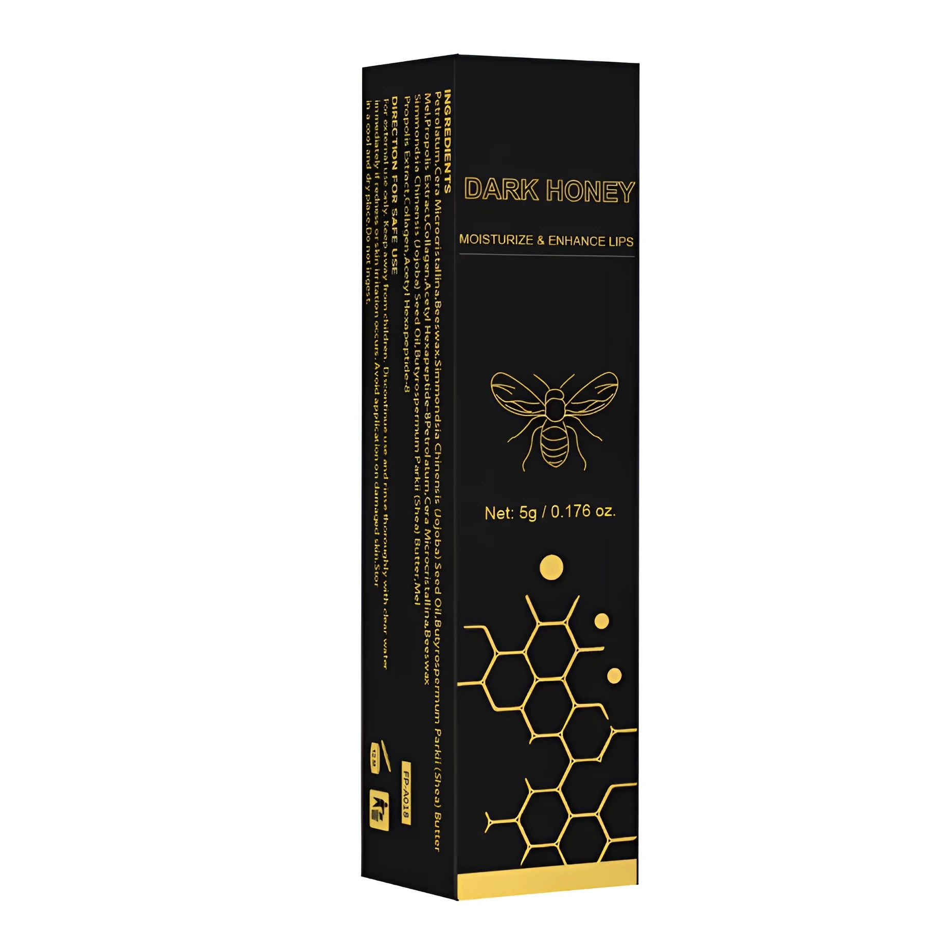 Dark honey coloured lipstick in 5g standard tube packaging for export sales