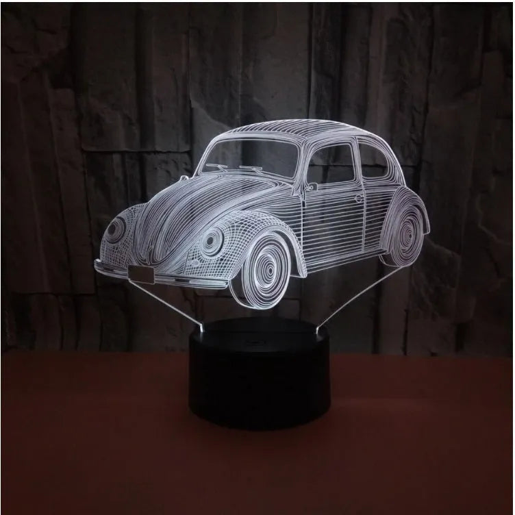 Colourful acrylic LED table lamp with touch and remote control on black base