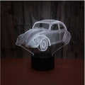 Colourful acrylic LED table lamp with touch and remote control on black base