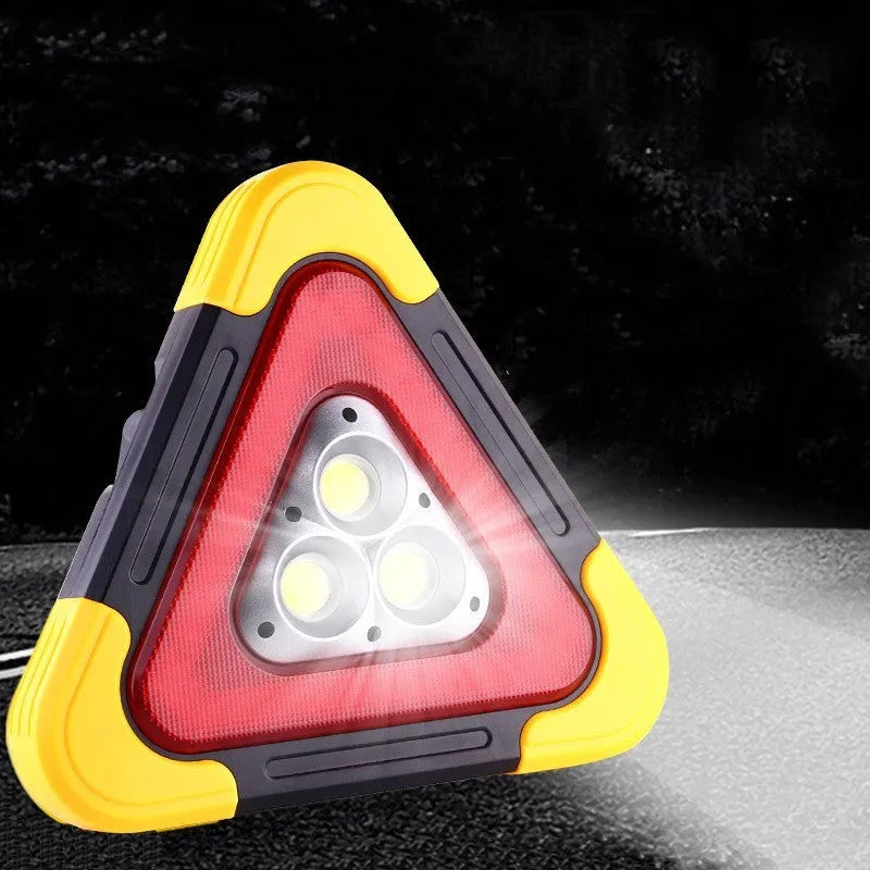Car mounted tripod warning sign light with solar panel and multiple light modes, large size option