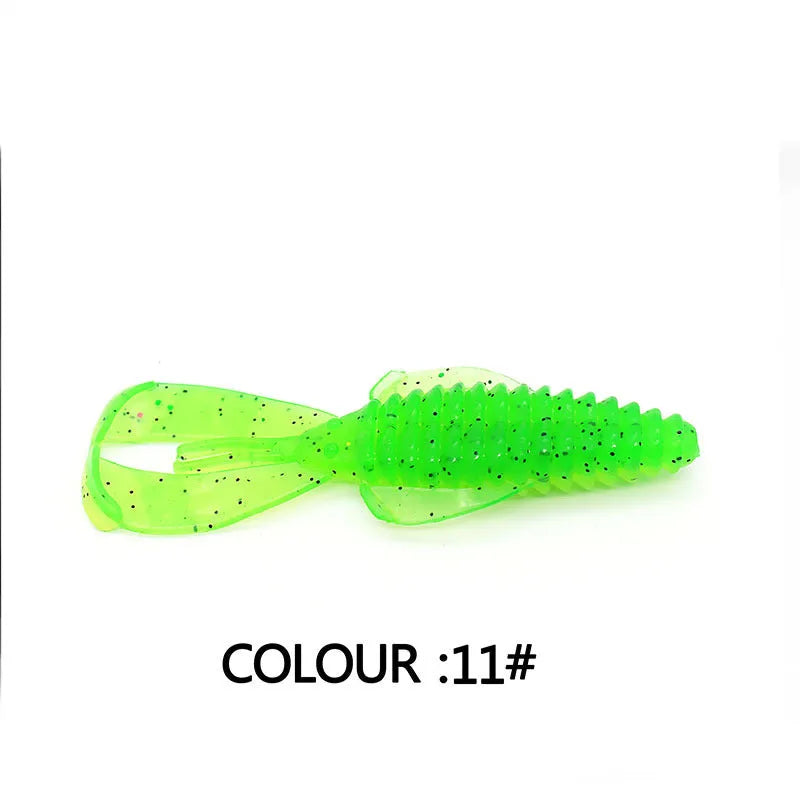 PVC fishing soft bait lures in 8cm and 12cm sizes showing colour variations 1-12