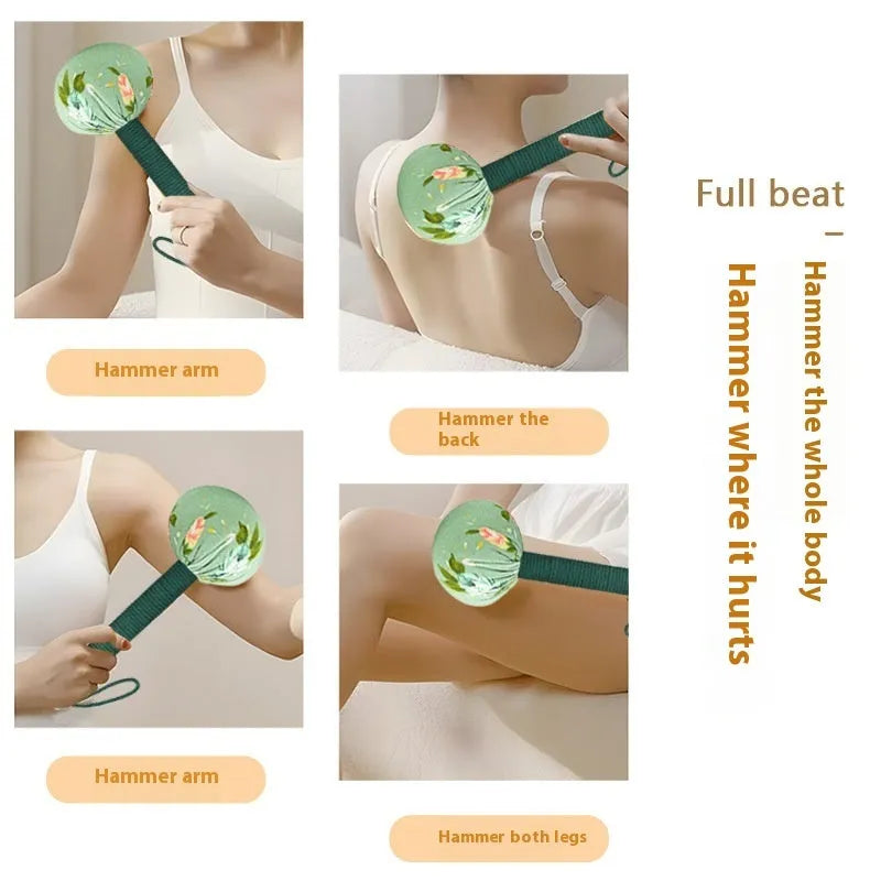 Argy wormwood massage hammer in green colour with 26cm handle length