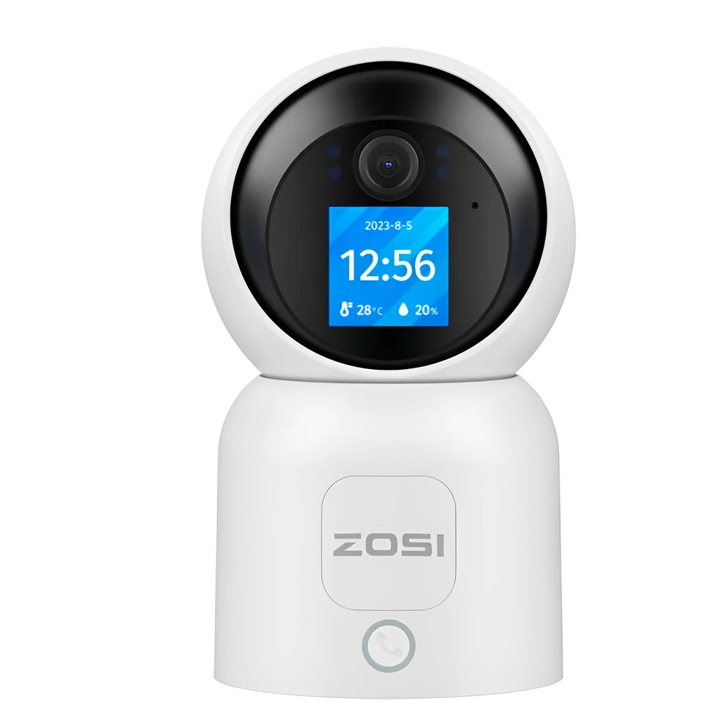 Zhou Shi wireless indoor security camera with integrated screen showing camera view