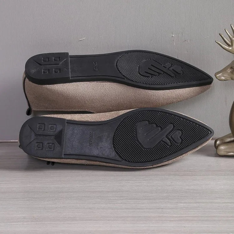 Beige leopard print pointed toe pumps for women in plus sizes 36-43