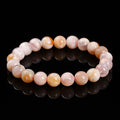 3A natural cherry agate bracelet with round geometric beads in sweet style for women