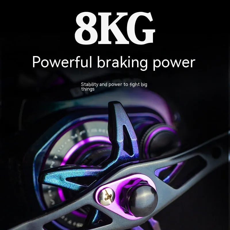 BM2000 water drop-shaped fishing reel with magnetic brake system shown in product packaging