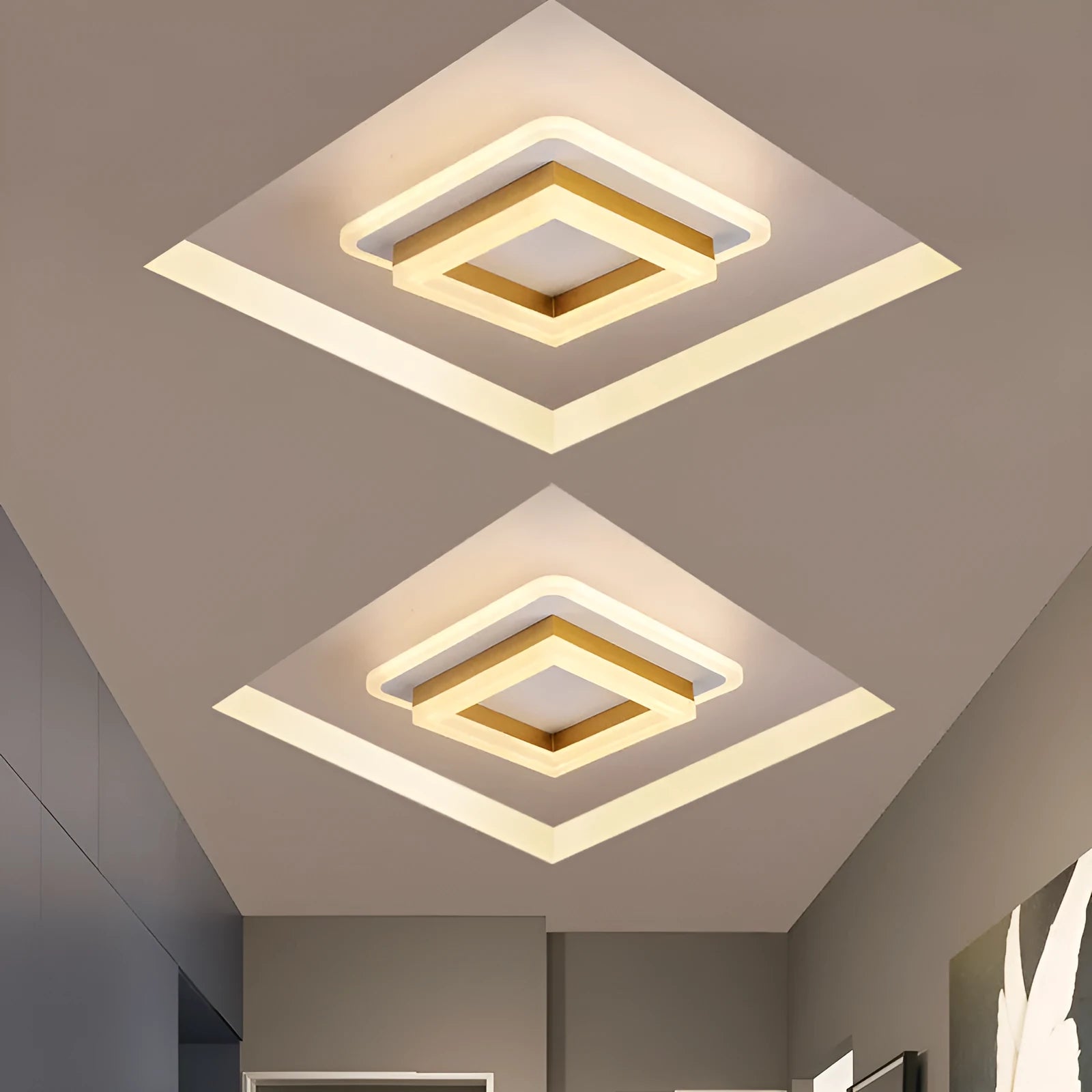 Modern ceiling light for corridor hallway living room with three colour options and wide voltage range