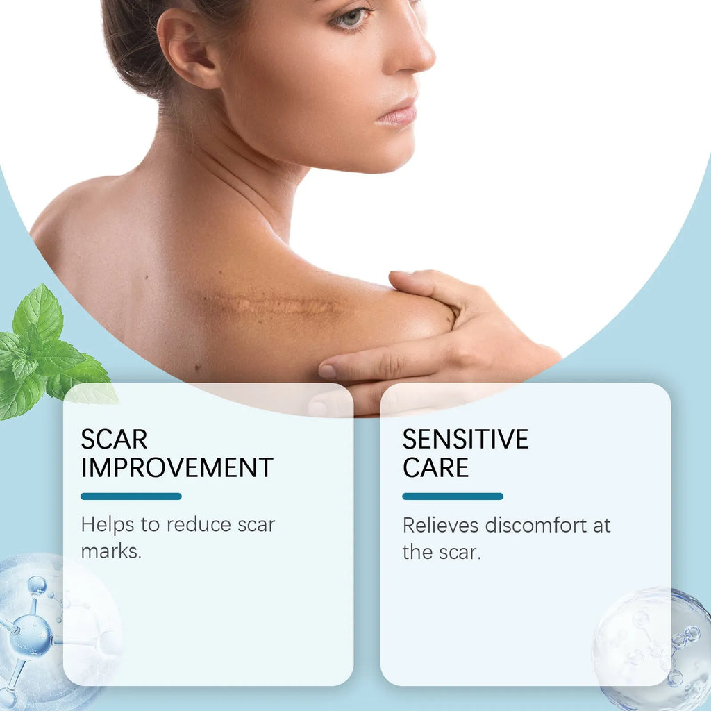 Clear transparent silicone scar patch roll for skin smoothing with mint leaf formula