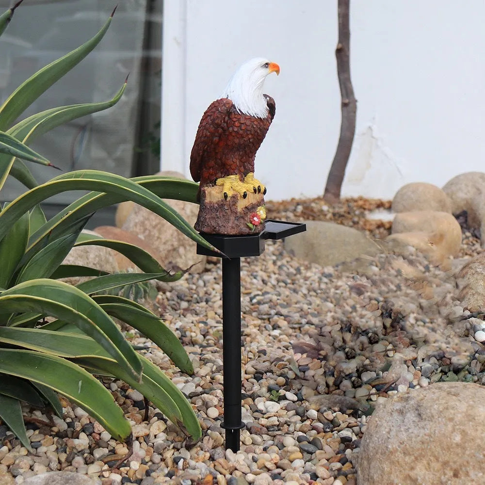 Solar resin eagle lawn lamp outdoor garden decoration 43.8cm high IP44