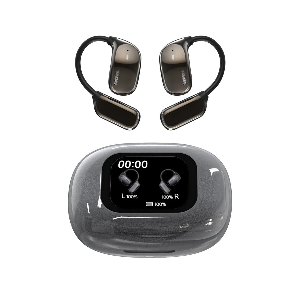 Smart full-color touch screen sports headset with ear hook design in Dark Gray