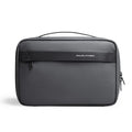 Men's portable Oxford cloth toiletries storage bag with wet and dry separation compartments shown in graphite grey.