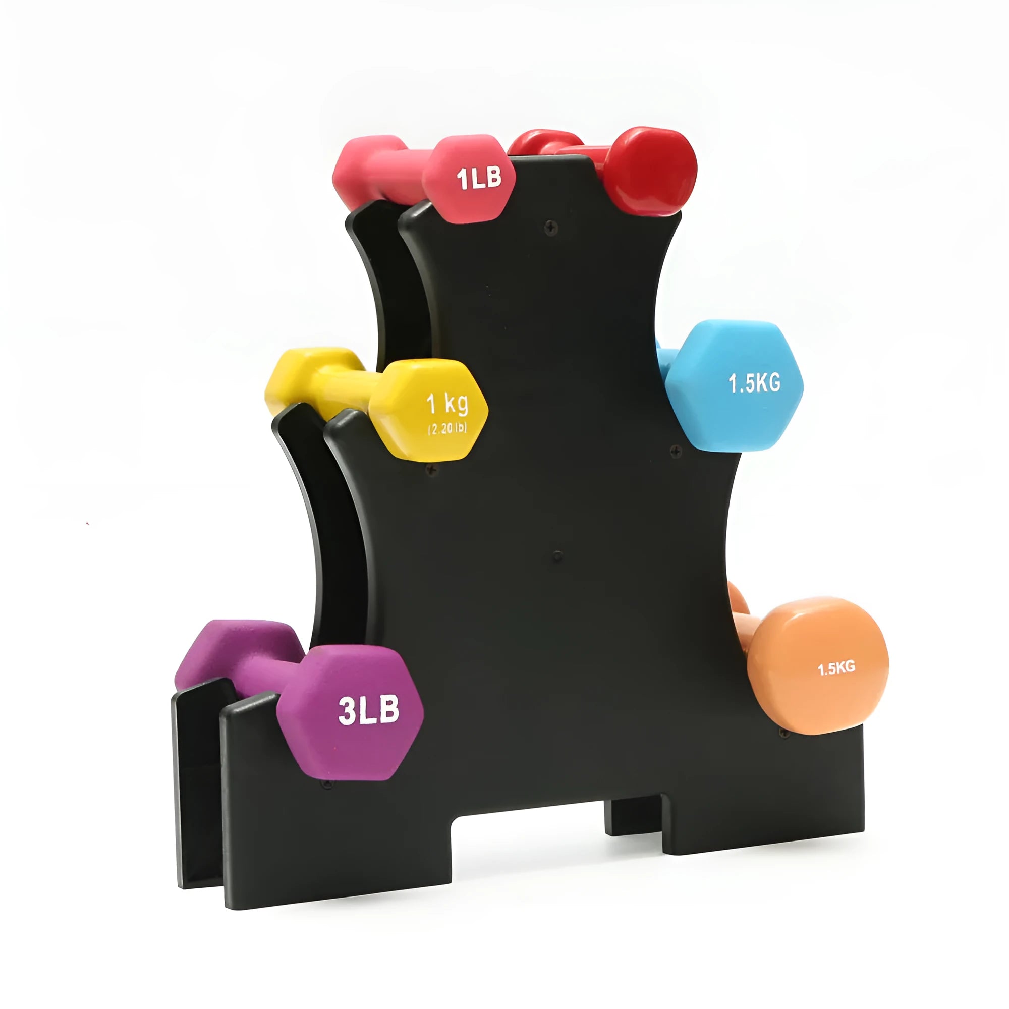 PVC dumbbell rack support bracket with removable design for gym equipment organisation