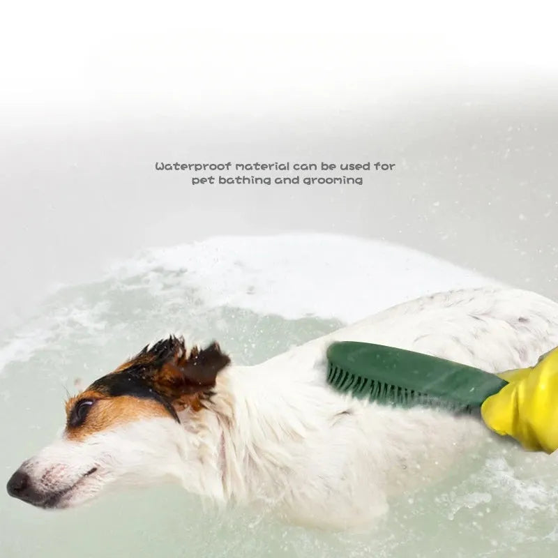 Green dual-sided pet brush with comb and 7.5cm wool sticker plate for hair removal