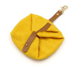 Folding canvas dog bowl, 15cm diameter and 7.5cm height, in green, grey or yellow, with portable pet ration bag