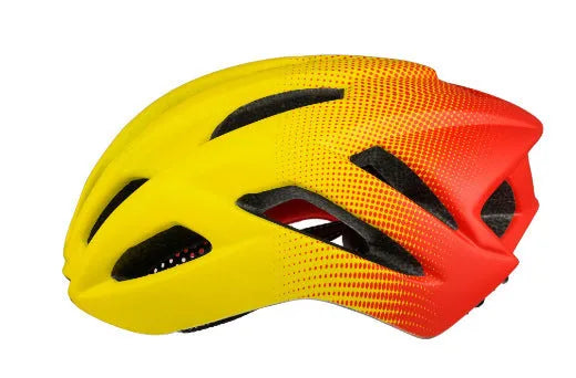 ZH*002 orange In-Mold cycling helmet for road and mountain biking, showing 16 ventilation holes.