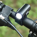 Black USB rechargeable bicycle front light with 350 lumen brightness