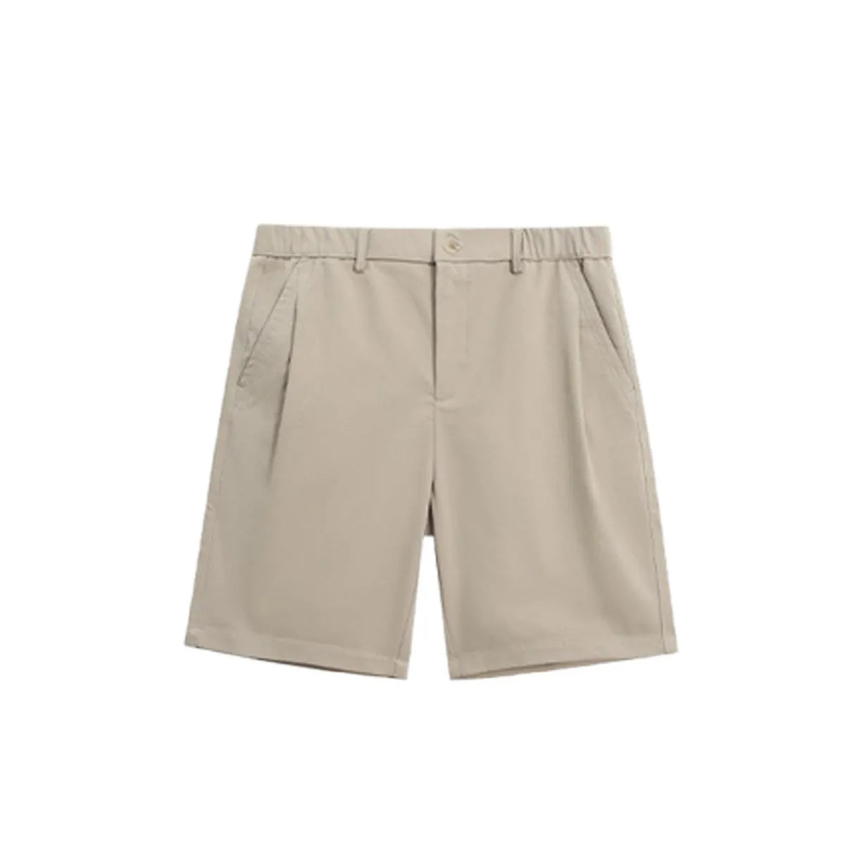 Men's straight cut summer trousers in khaki with micro elastic polyester fabric