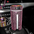 Luxury diamond car humidifier with LED light USB ultrasonic mini air purifier in black