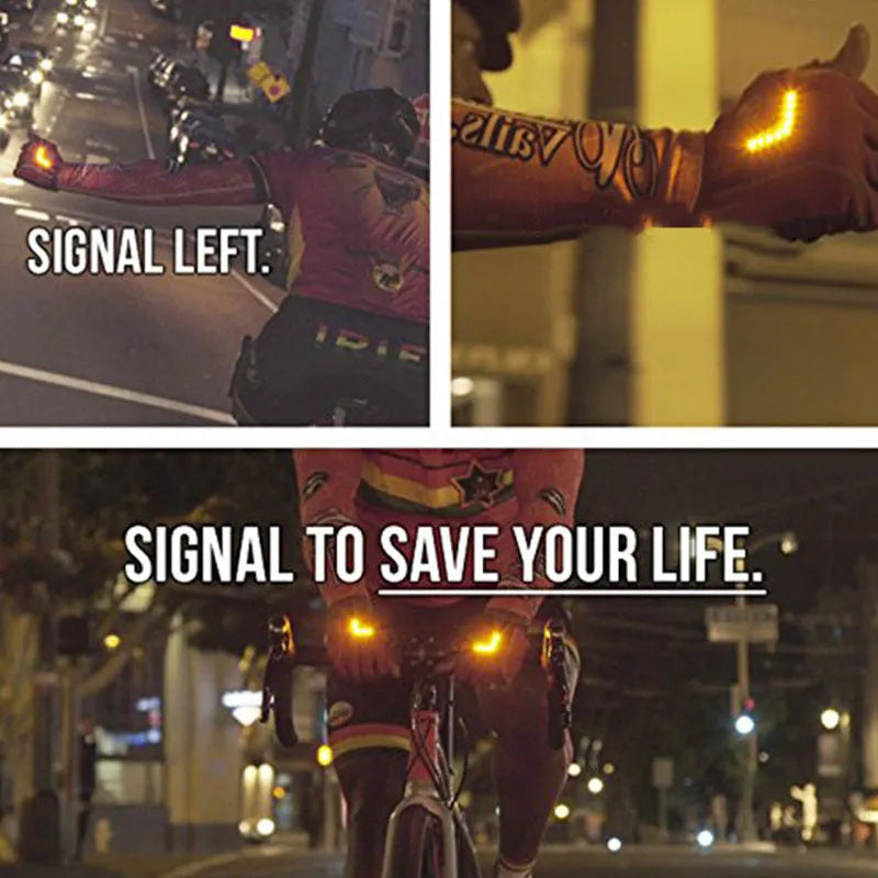 Auto sensing sport riding gloves with LED lights, anti-skid, available in black or white, sizes M L XL