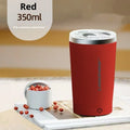 Fully automatic mixing cup in 316 stainless steel with 400ml capacity and removable base in white colour