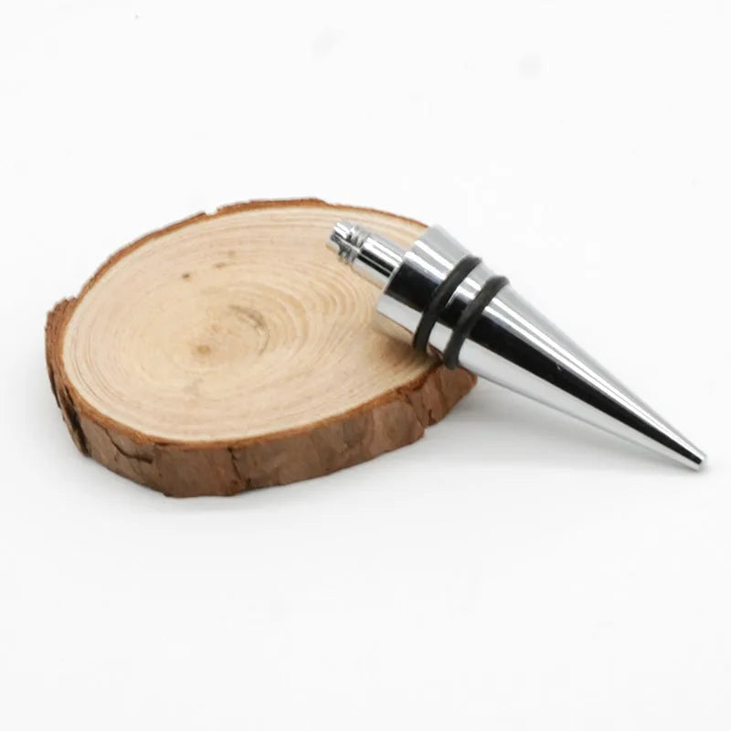 Silver M8M10 threaded zinc alloy aluminium wine stopper with no holes