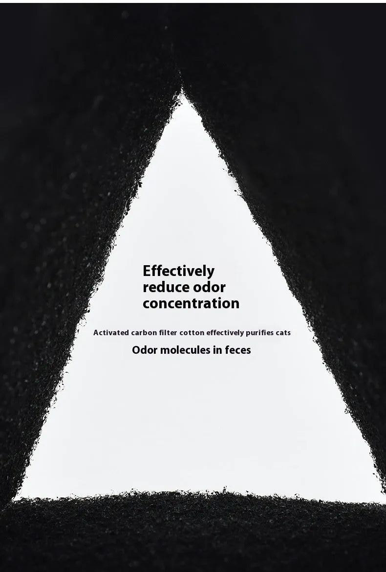 Black activated carbon filter pads for closed litter boxes, 10.5x11.5x0.5cm, pack of 3