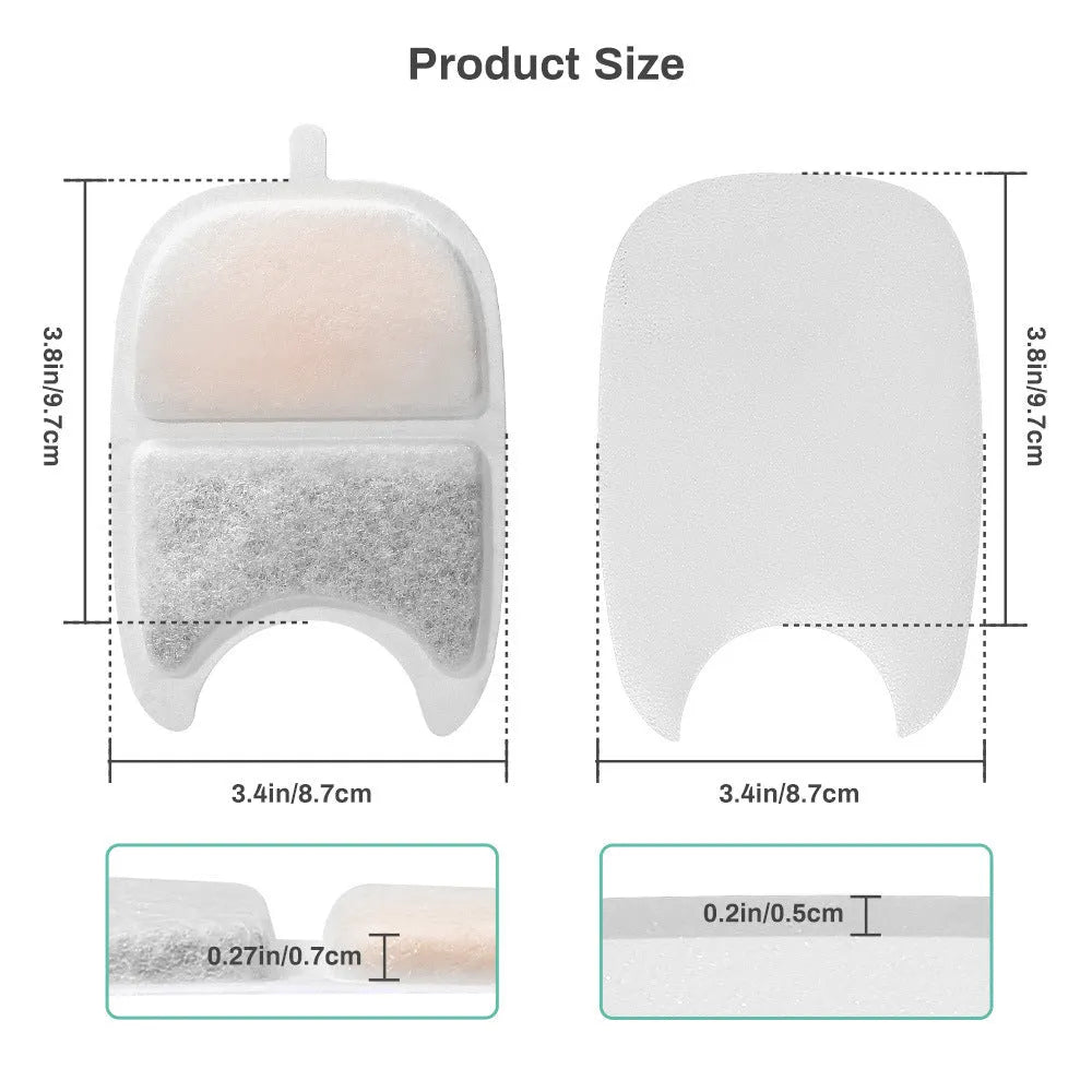Activated carbon filter element and spatula set for cat water dispenser, 6 or 12 boxed filter shovel pieces