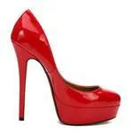 Plus size women's low-cut high heel pumps in black, round toe, PU upper, sizes 43-48