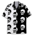 A man's casual summer shirt with a Cuban collar and an all-over Hawaiian-style print.