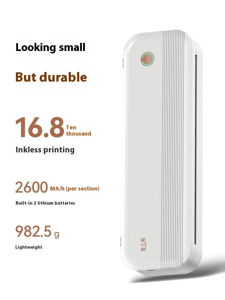 Ailixiong P40 mini portable thermal printer showing compact design and thermal paper mechanism