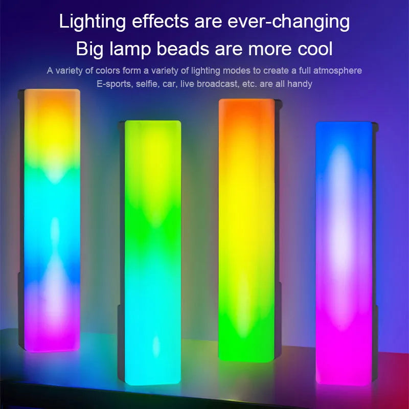 3D RGB music-activated ambiance lamp in white or black shell for table top gaming and home decor
