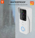 Black or white smart visual doorbell with waterproof intercom and HD camera.