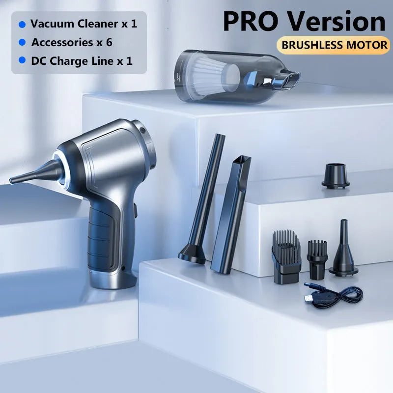 Handheld cordless vacuum cleaner with EVA carrying bag for car and home cleaning