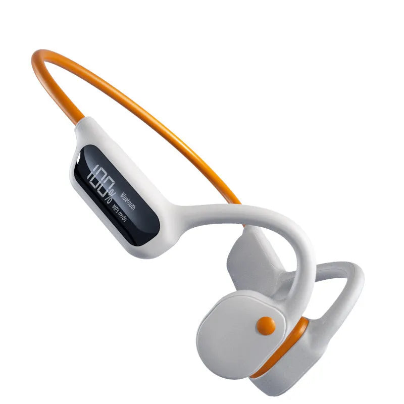 X10 waterproof bone conduction headset in Black and Orange on a white background